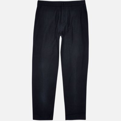 Navy wool-blend jogger trousers